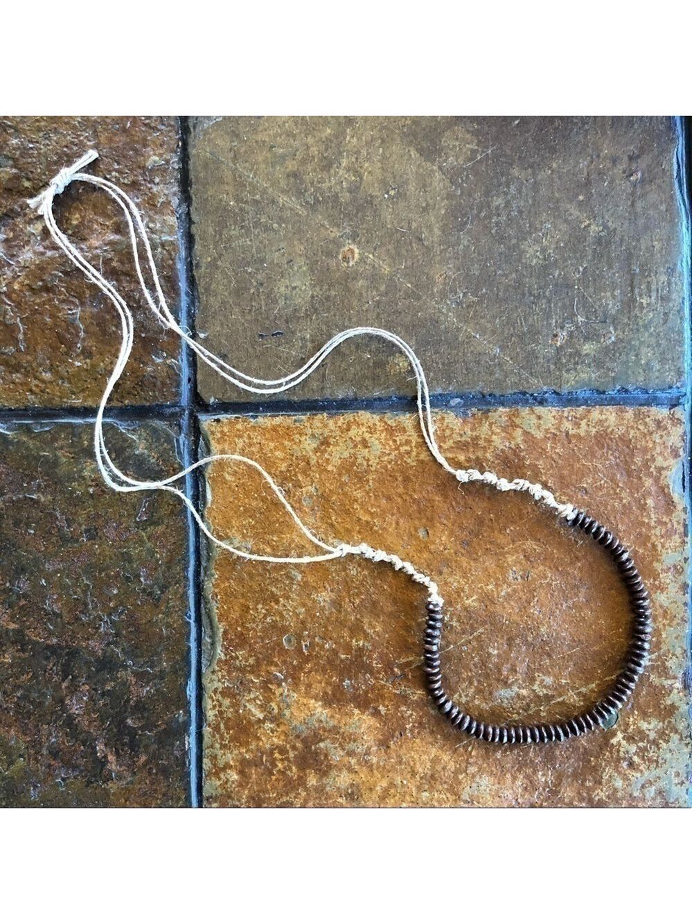 𝅺Knotted Jute Rope and Seed Bead Necklace - NWOT